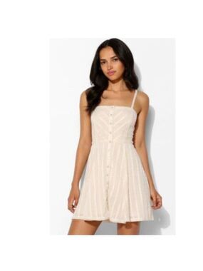 Kimchi Blue Strappy Lace Fit Flare Mini Dress White XS